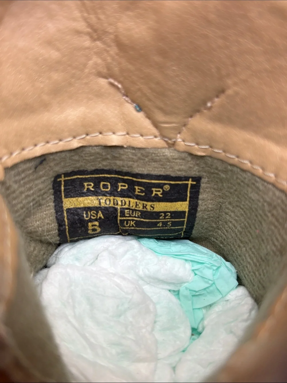 Roper western boots, for toddler girl size 5